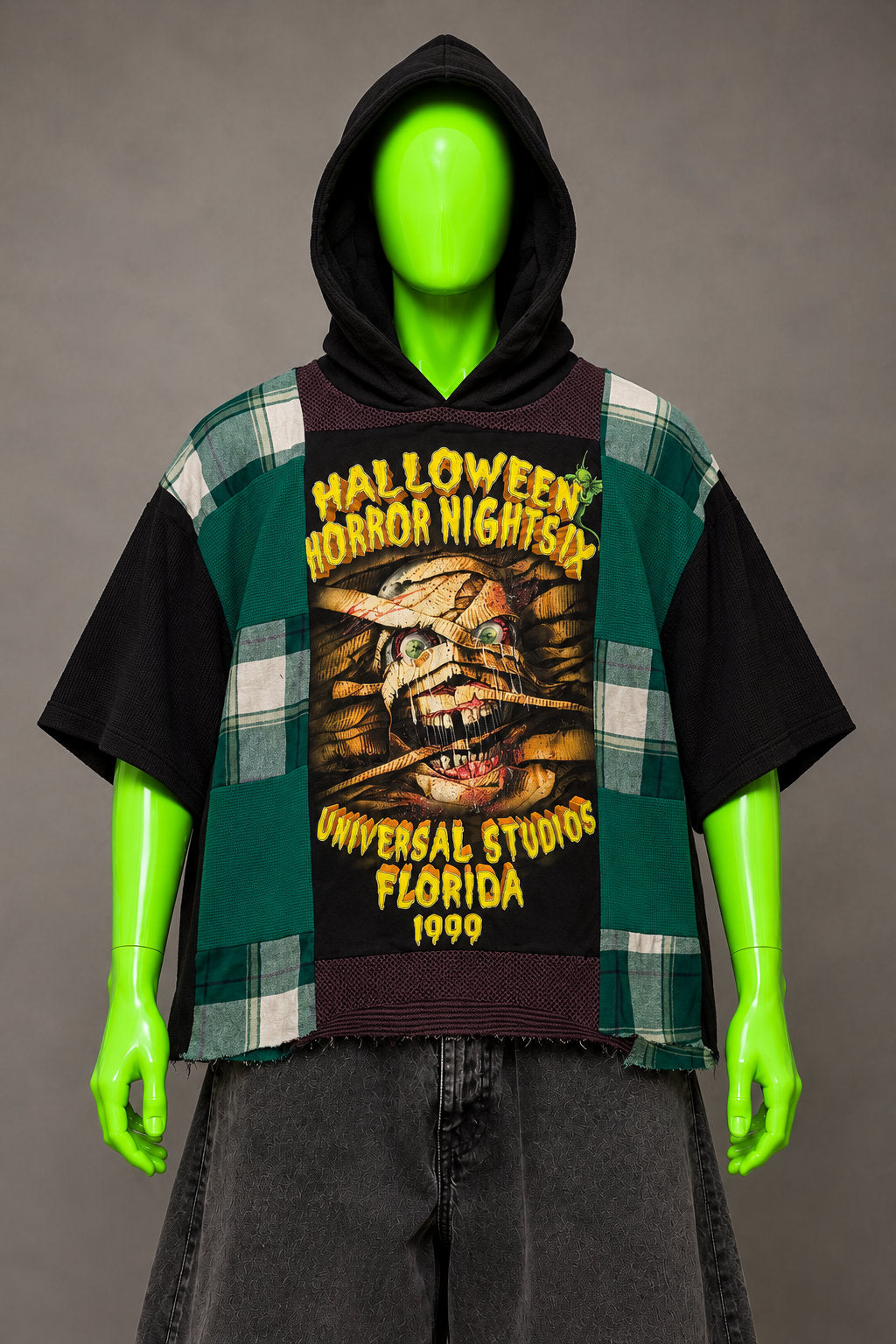 The Mummy Halloween Horror Handmade Custom Reworked Hoodie | XL | 1 of 1 Streetwear | Cut & Sew
