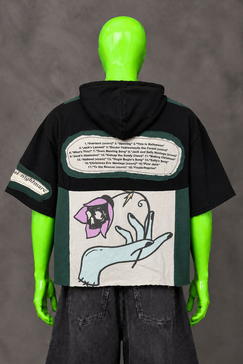 Nightmare Before Christmas Horror Handmade Custom Reworked Hoodie | XL | 1 of 1 Streetwear | Cut & Sew