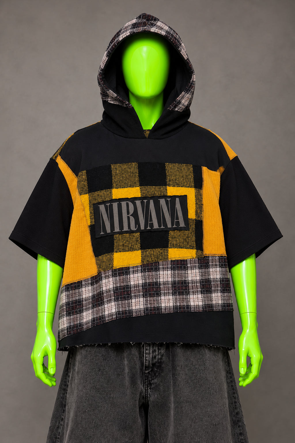 Nirvana Grunge Patchwork Handmade Custom Reworked Hoodie | XL | 1 of 1 Streetwear | Cut & Sew