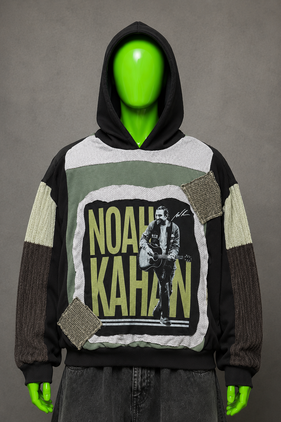 Noah Kahan Patchwork Hoodie – Distressed Indie Folk Streetwear | Y2K Alt Unisex