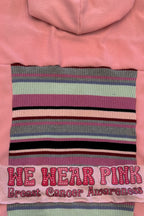 October We Wear Pink Cancer Awareness Handmade Custom Reworked Hoodie | XL | 1 of 1 Streetwear | Cut & Sew