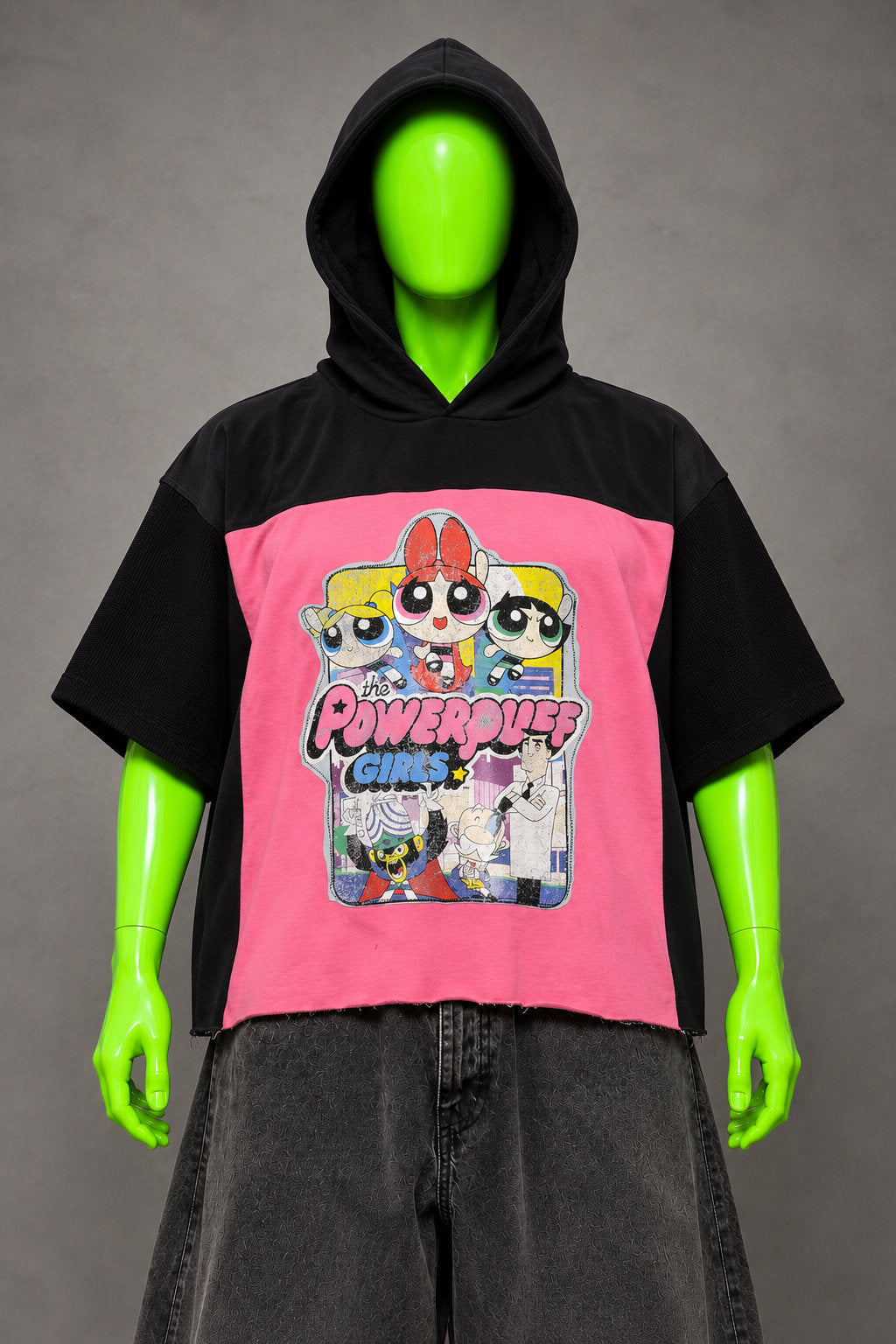 Powerpuff Girls Kidcore Nostalgia Handmade Custom Reworked Hoodie | XL | 1 of 1 Streetwear | Cut & Sew