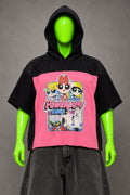Powerpuff Girls Kidcore Nostalgia Handmade Custom Reworked Hoodie | XL | 1 of 1 Streetwear | Cut & Sew