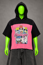 Powerpuff Girls Kidcore Nostalgia Handmade Custom Reworked Hoodie | XL | 1 of 1 Streetwear | Cut & Sew