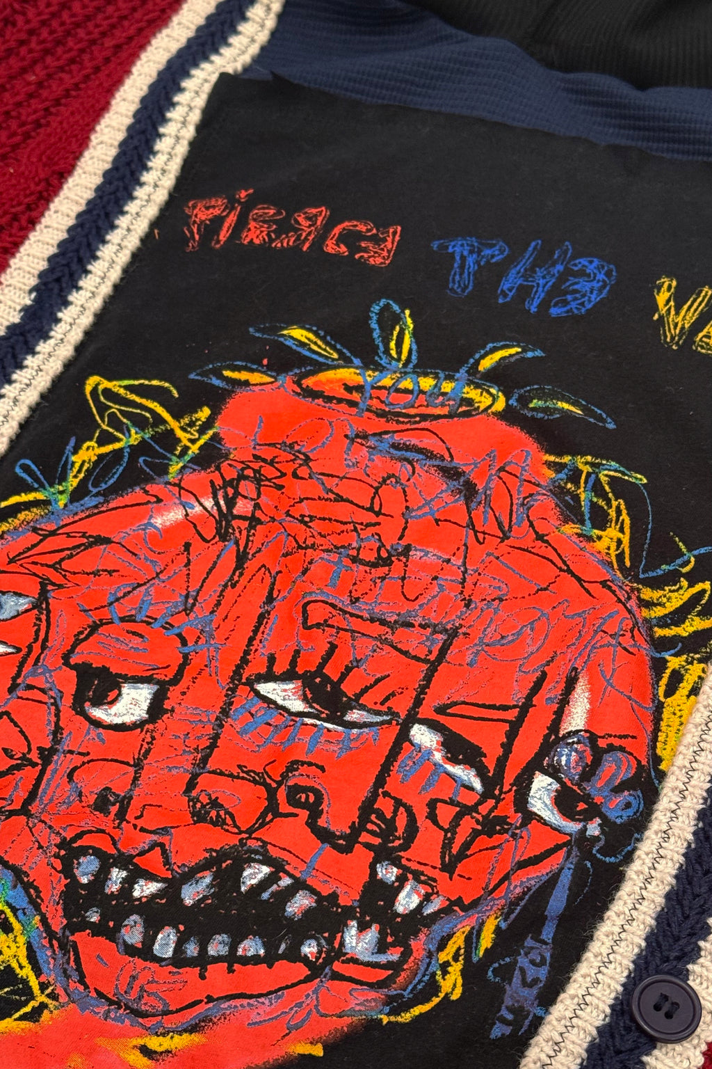 Pierce The Veil Distressed Preppy Sweater Handmade Custom Reworked Hoodie | XL | 1 of 1 Streetwear | Cut & Sew