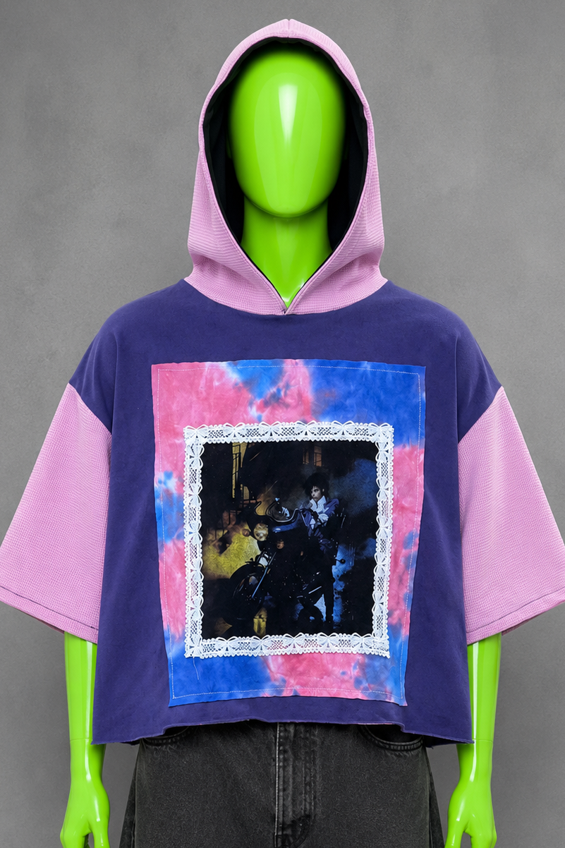 Prince Purple Rain Distressed Reworked Hoodie Boho Streetwear | Y2K  | Festival
