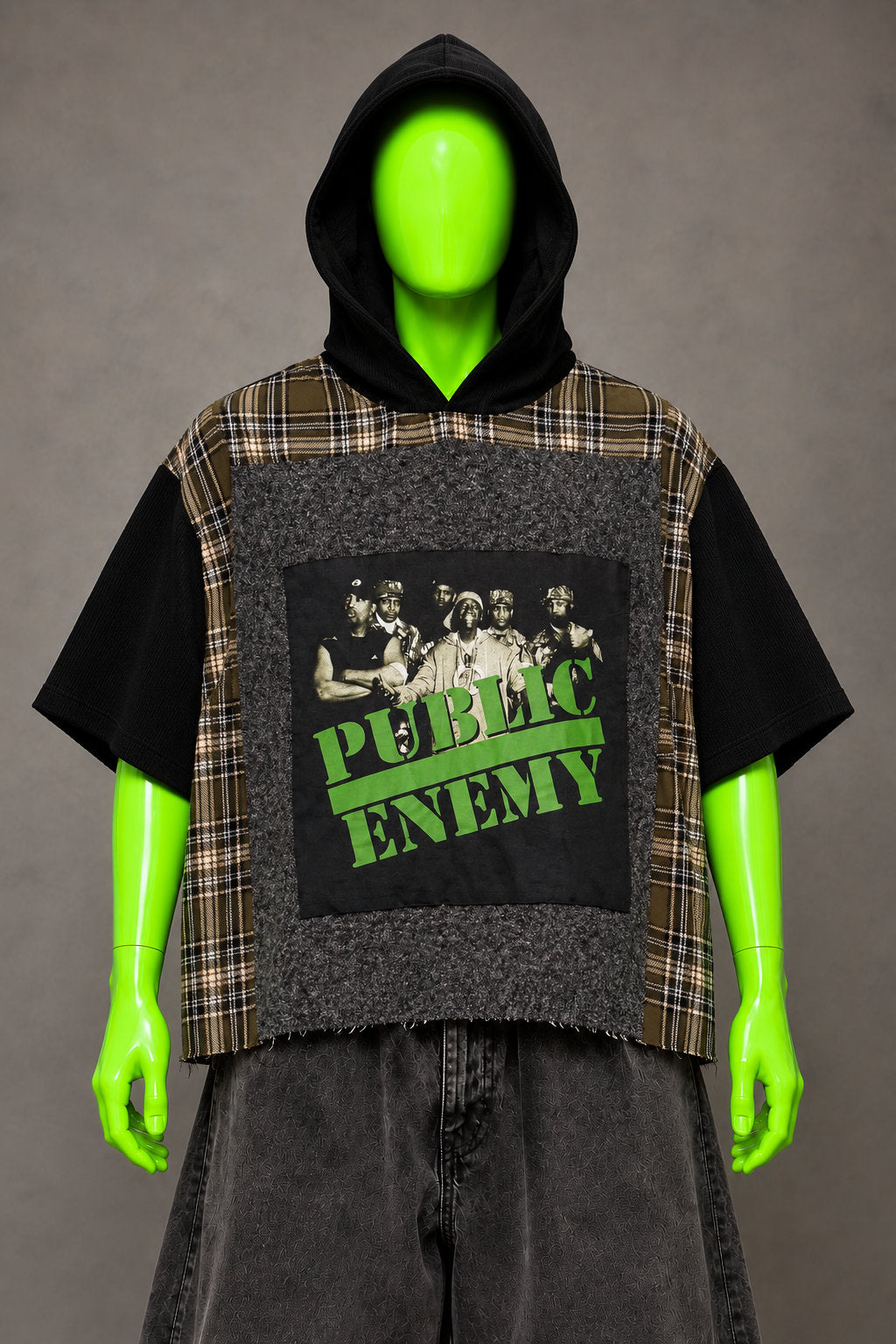 Public Enemy Hip Hop Streetwear Handmade Custom Reworked Hoodie | XL | 1 of 1 Streetwear | Cut & Sew