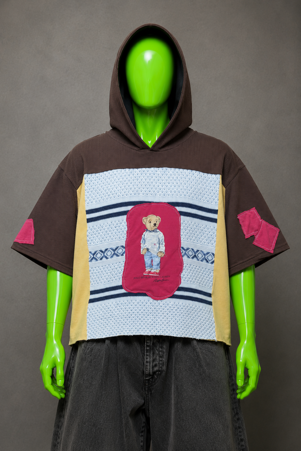 Teddy Bear Ralph Lauren Upcycled Hoodie – Preppy Streetwear | Cute Style | 1of1