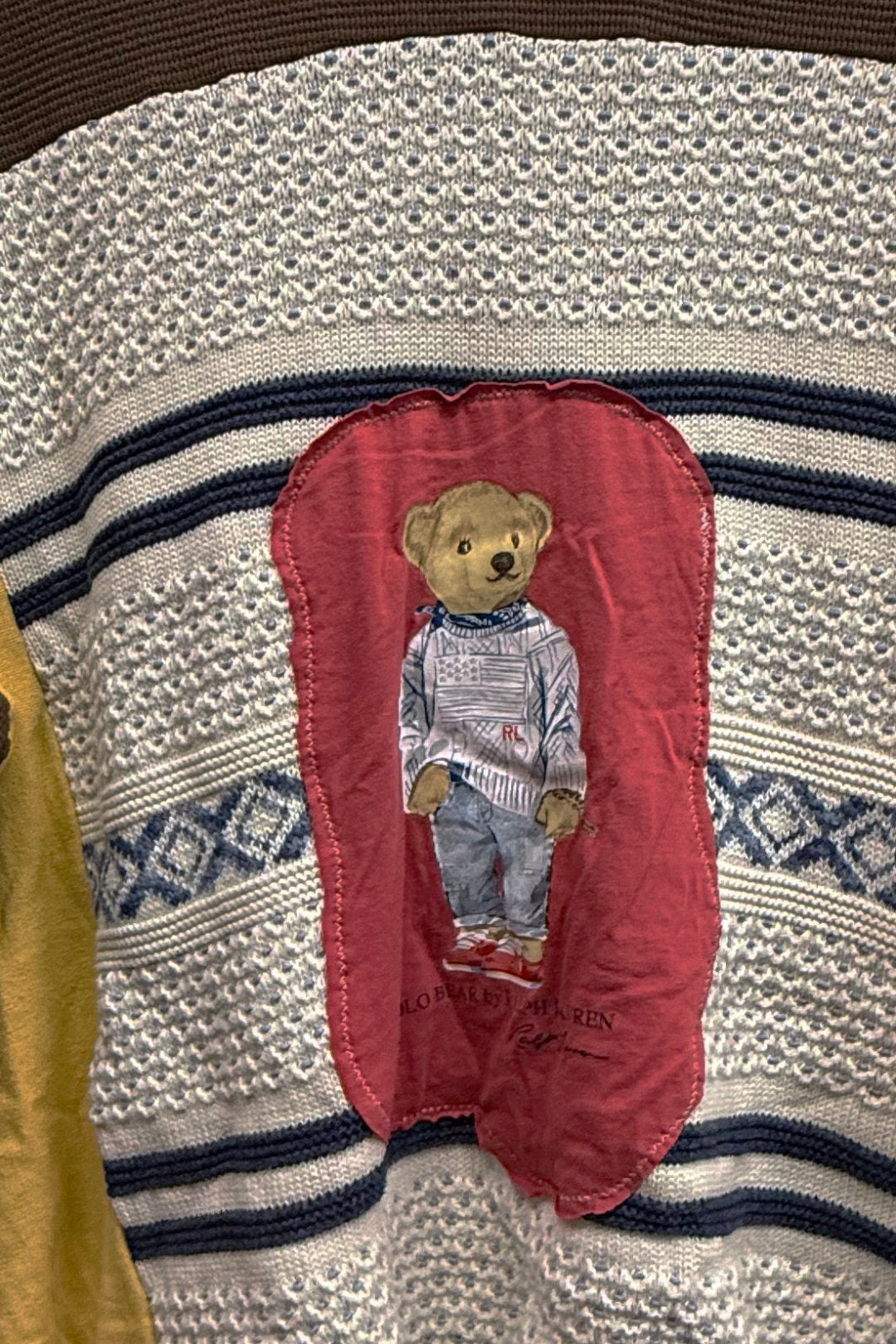 Teddy Bear Ralph Lauren Y2K Preppy Handmade Custom Reworked Hoodie | XL | 1 of 1 Streetwear | Cut & Sew