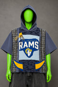 LA Rams Football Streetwear Handmade Custom Reworked Hoodie | XL | 1 of 1 Streetwear | Cut & Sew