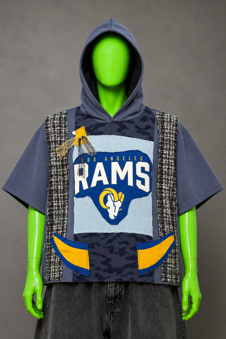 LA Rams Football Streetwear Handmade Custom Reworked Hoodie | XL | 1 of 1 Streetwear | Cut & Sew