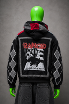 Rancid Punk Argyle Patchwork Hoodie – Grunge Aesthetic | Streetwear Fit | Unisex