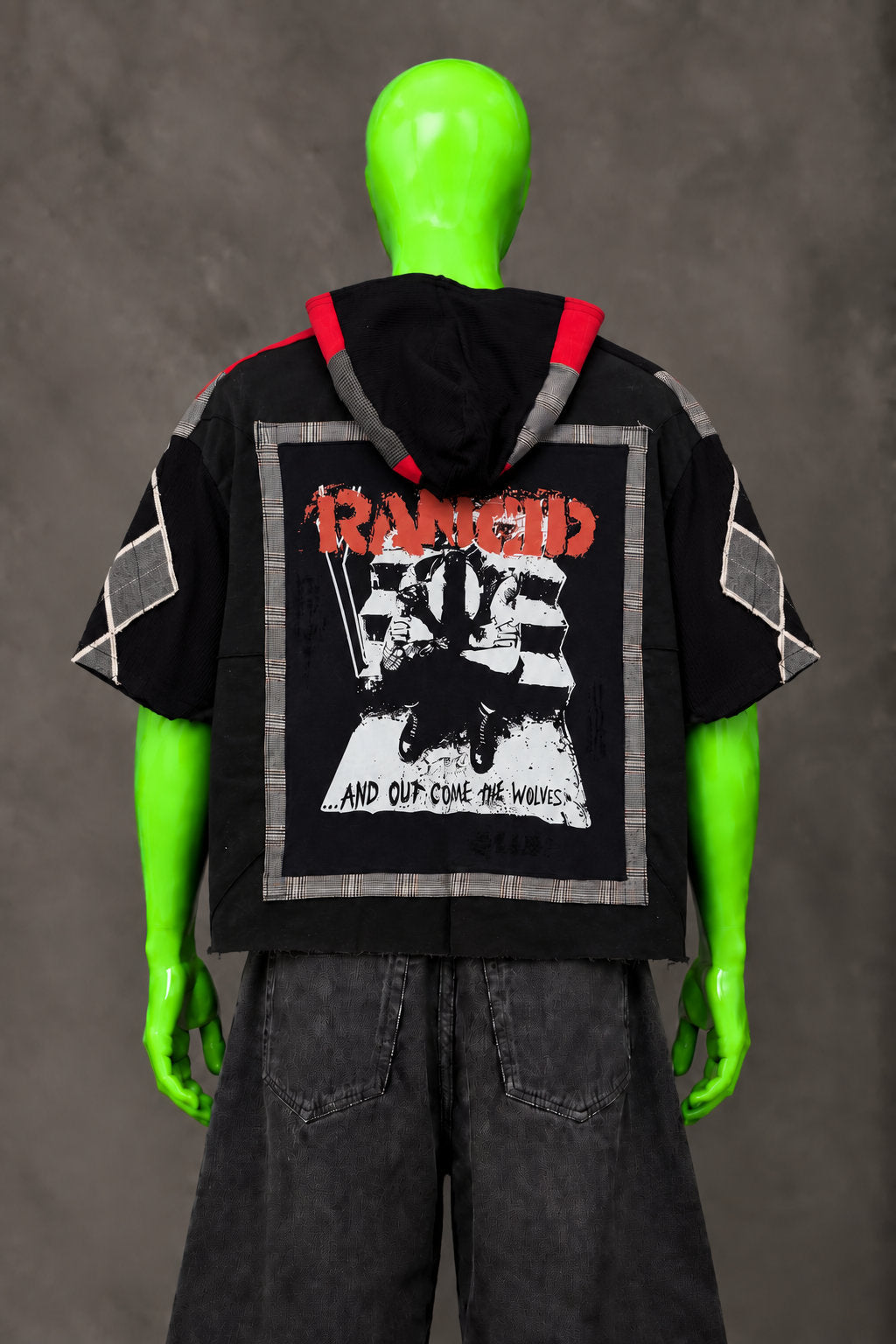 Rancid Punk Argyle Patchwork Handmade Custom Reworked Hoodie | XL | 1 of 1 Streetwear | Cut & Sew