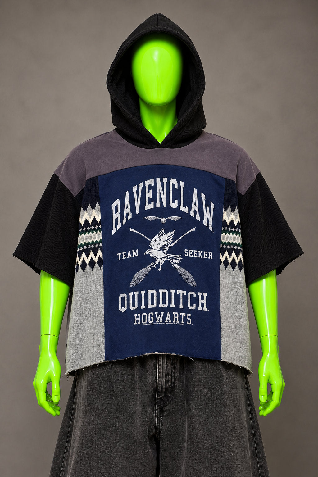 Ravenclaw Harry Potter Handmade Custom Reworked Hoodie | XL | 1 of 1 Streetwear | Cut & Sew