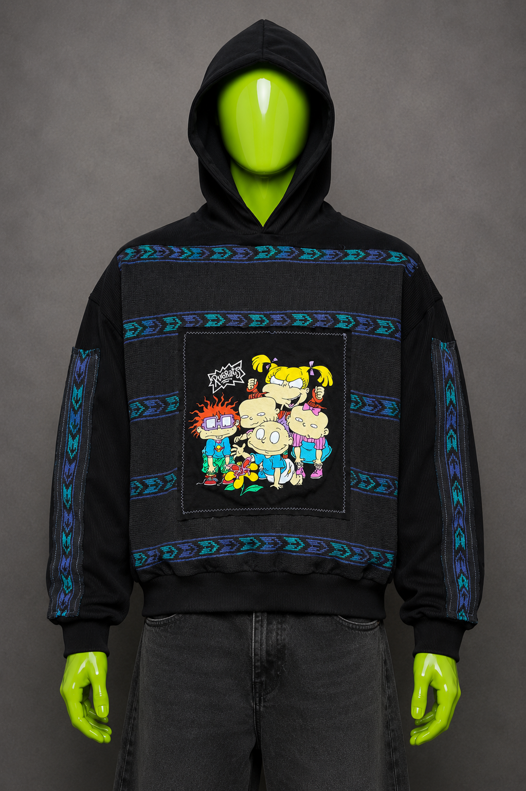 Rugrats Oversized Patchwork Hoodie – KidCore Streetwear | Vintage Aesthetic