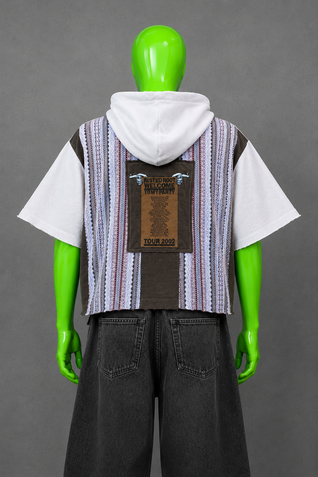 Rusted Root Patchwork Hoodie – Hippie Aesthetic | Streetwear Fit Upcycle Unisex