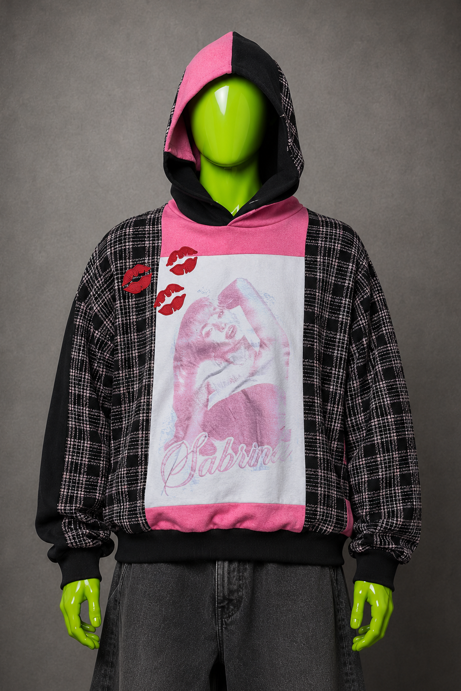 Sabrina Carpenter Patchwork Hoodie – 2000s Streetwear | Retro Y2K | Unisex