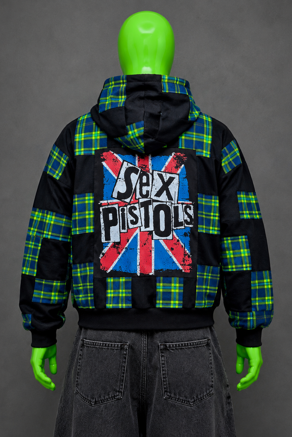 Sex Pistols Anarchy Oversized Patchwork Hoodie – Punk Grunge | Streetwear | 1of1