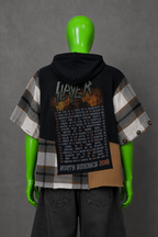 Slayer Asymmetrical Distressed Upcycled Hoodie – Metal Streetwear | Y2K Alt