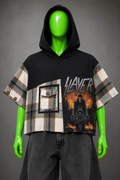 Slayer Asymmetrical Distressed Upcycled Hoodie – Metal Streetwear | Y2K Alt
