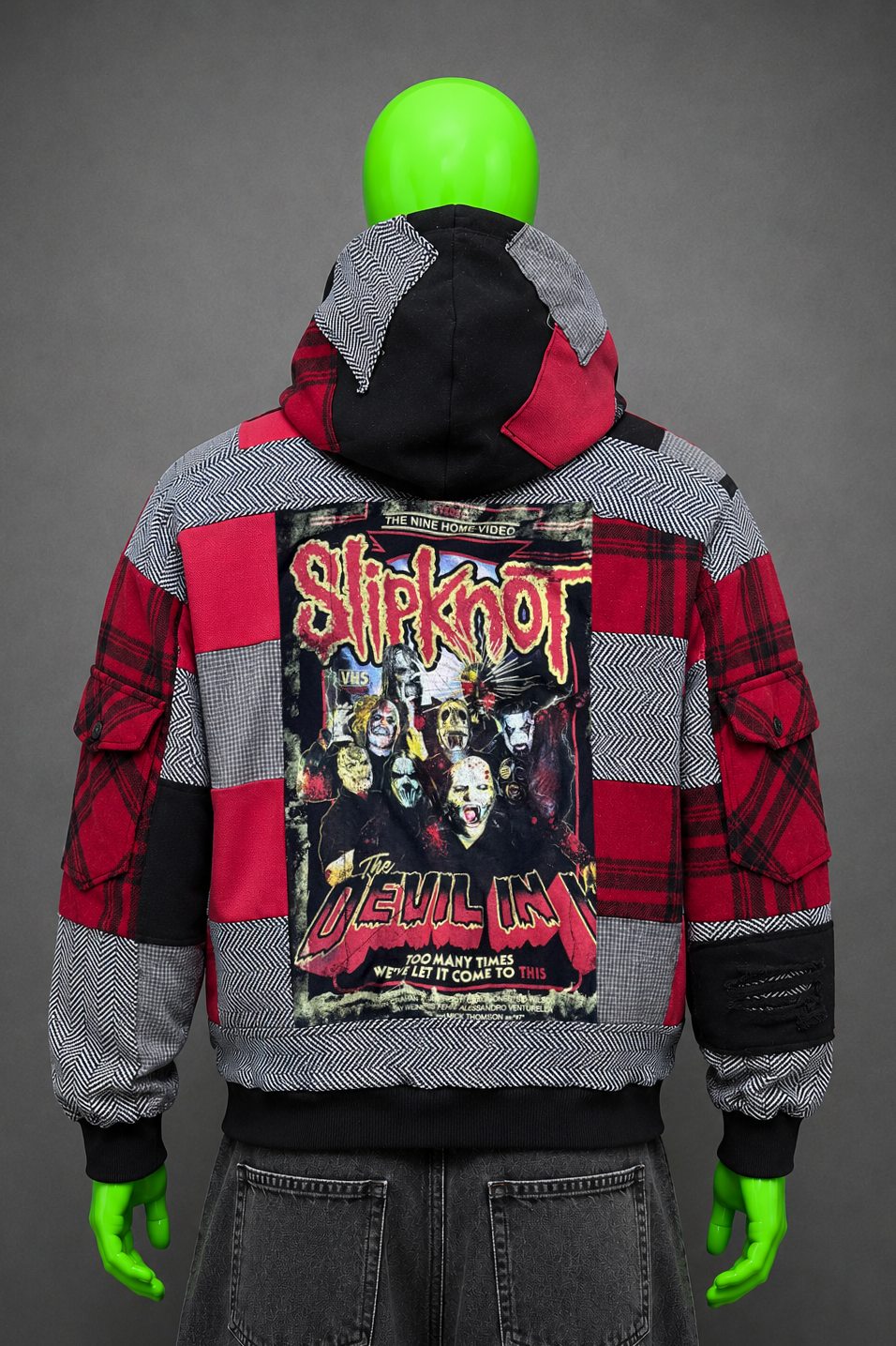 Slipknot Oversized Patchwork Hoodie – Metal Patches | Streetwear | Unisex | 1of1