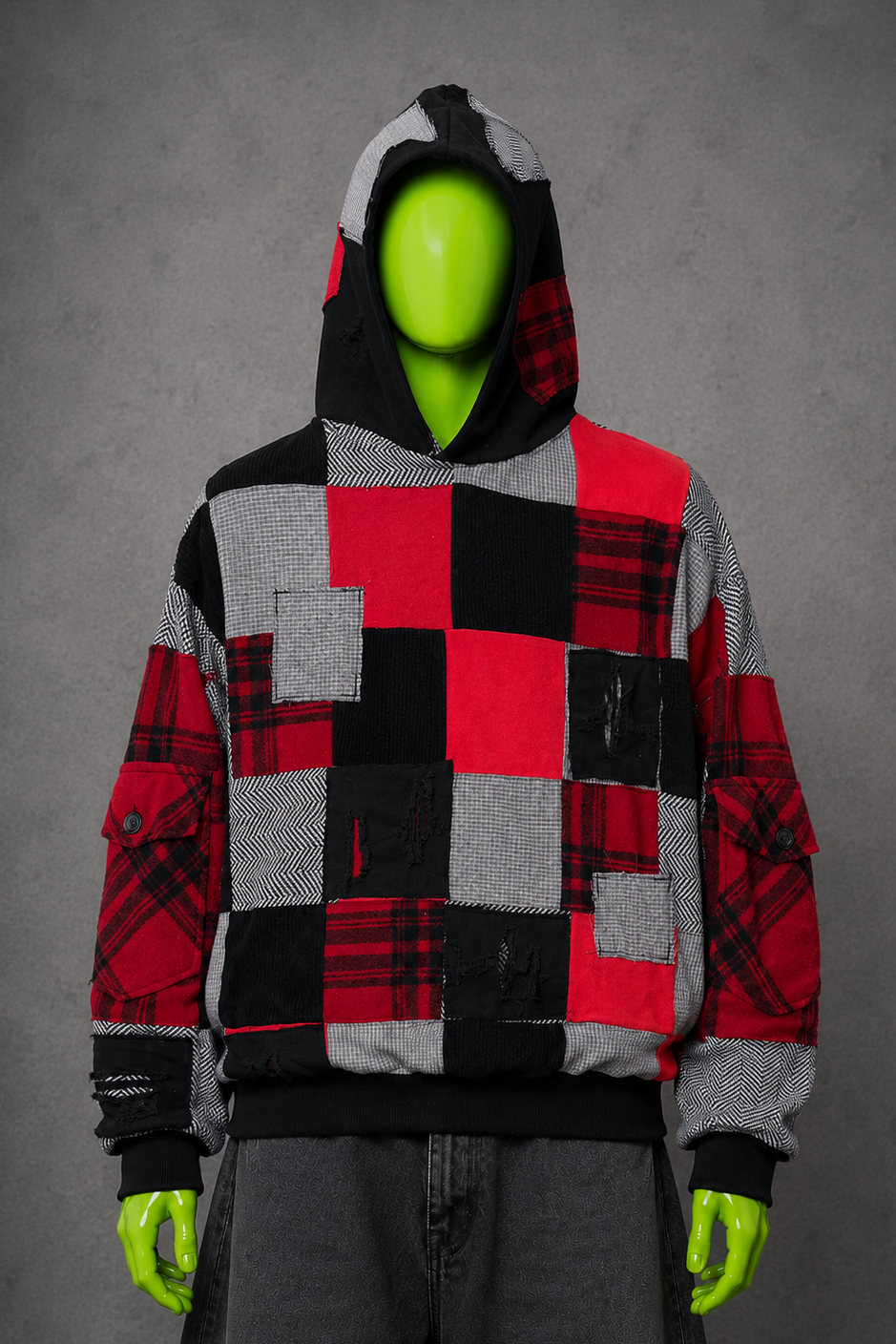 Slipknot Oversized Patchwork Hoodie – Metal Patches | Streetwear | Unisex | 1of1