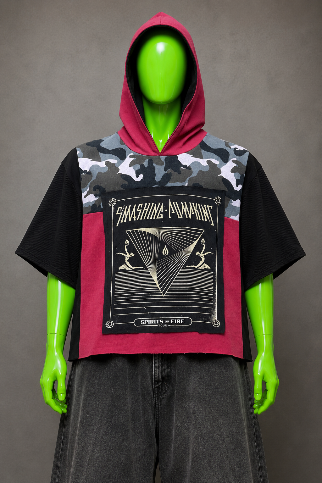 Smashing Pumpkin Reworked Patchwork Hoodie – Indie Grunge | Unisex Streetwear