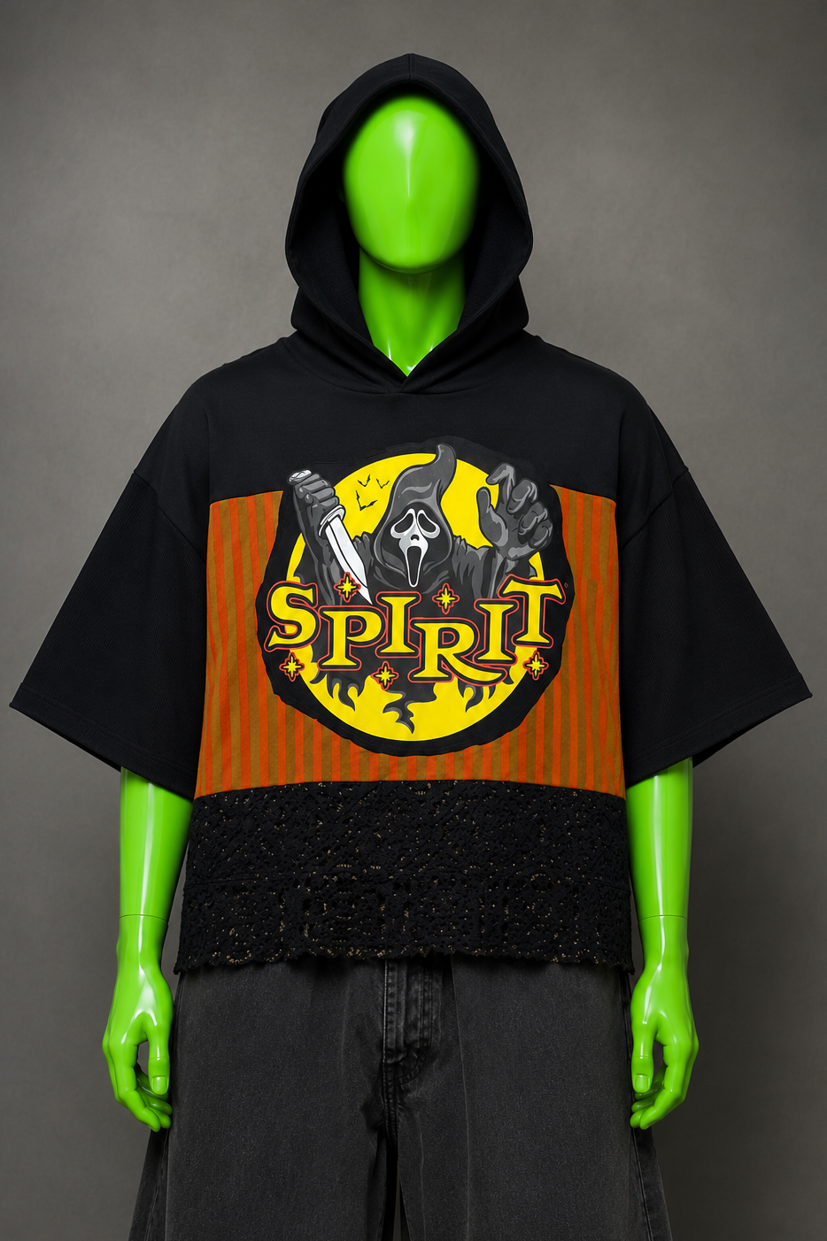 Spirit of Halloween Upcycled Hoodie – Reworked Horror Streetwear | One of One