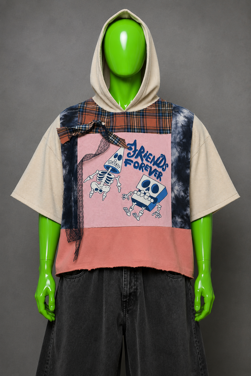 Spongebob Upcycled Hoodie – Kidcore Streetwear | Nostalgic Throwback | 1of1