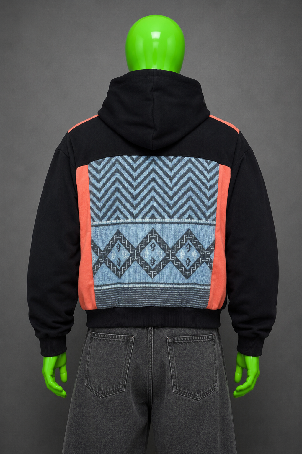 Spooky Ramen Patchwork Hoodie – Kawaii Aesthetic | Reworked Streetwear Fit