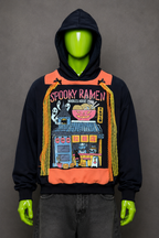 Spooky Ramen Patchwork Hoodie – Kawaii Aesthetic | Reworked Streetwear Fit