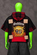 Sublime Patchwork 90s Grunge Streetwear Handmade Custom Reworked Hoodie | XL | 1 of 1 Streetwear | Cut & Sew
