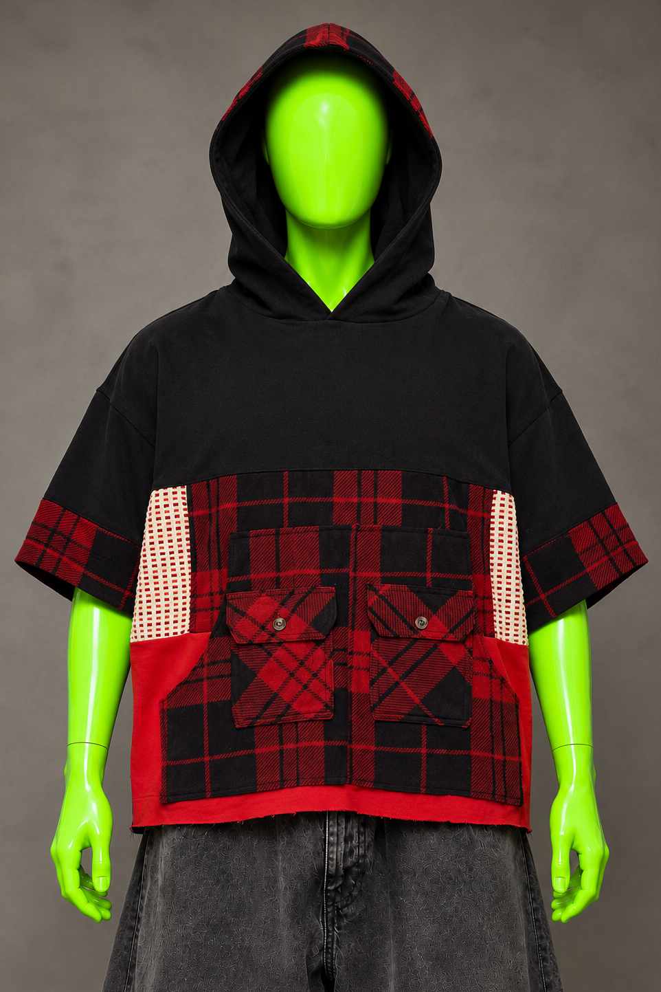 Sublime Patchwork 90s Grunge Streetwear Handmade Custom Reworked Hoodie | XL | 1 of 1 Streetwear | Cut & Sew