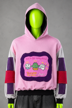 Tamagotchi Patchwork Hoodie – Kawaii Aesthetic | Reworked Unisex Streetwear Fit