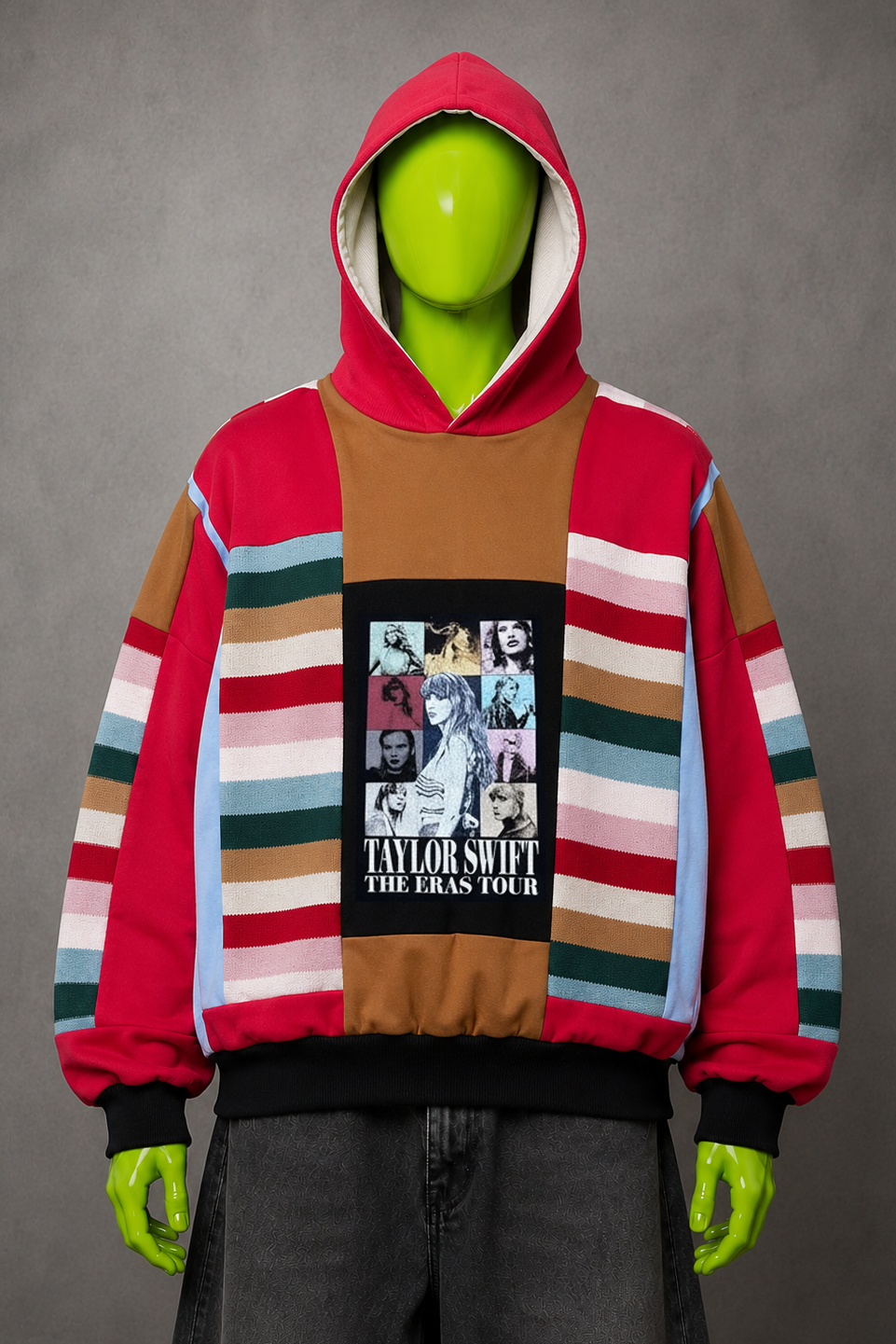 Taylor Swift Eras Tour Patchwork Hoodie – 2000s Streetwear | Retro Y2K | Unisex