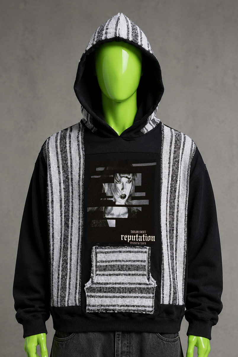 Taylor Swift Reworked Patchwork Hoodie – Streetwear | Indie Aesthetic Unisex