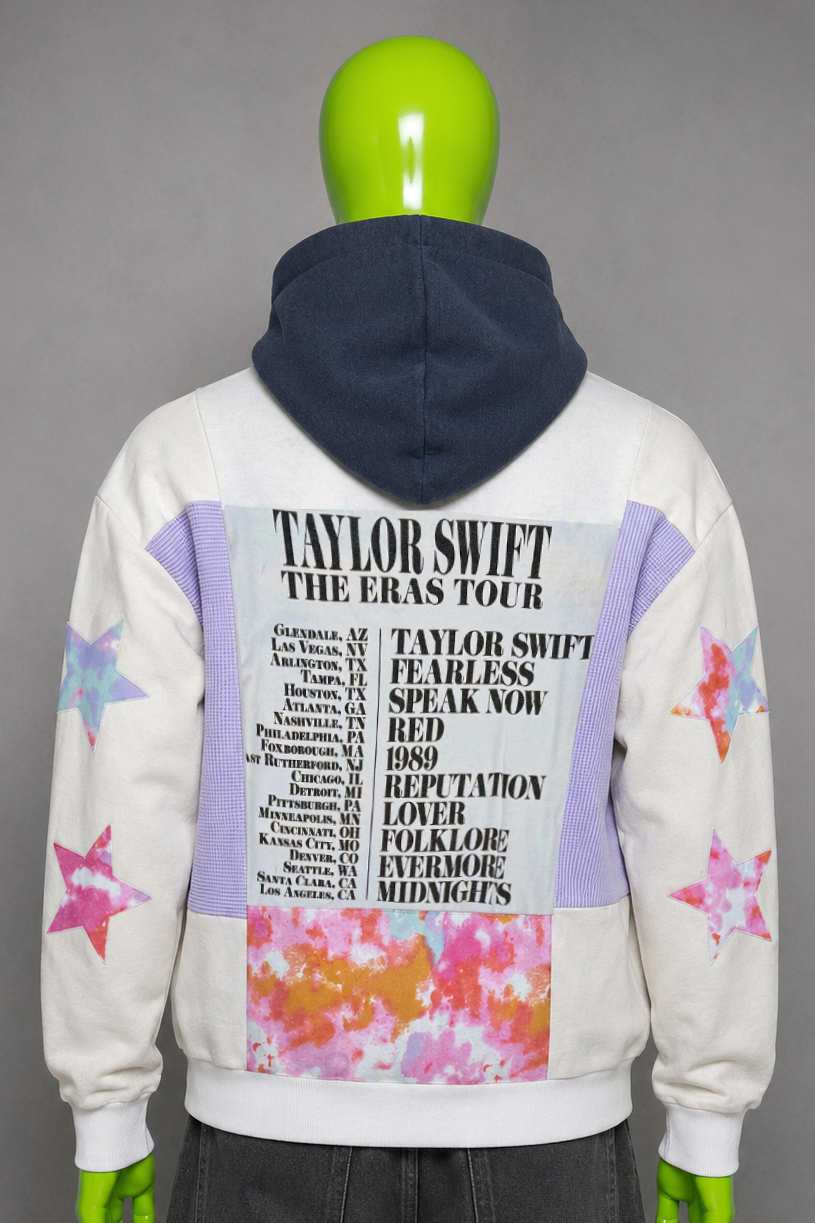 Taylor Swift Reworked Patchwork Hoodie – 2000s Streetwear | Indie Style | 1of1