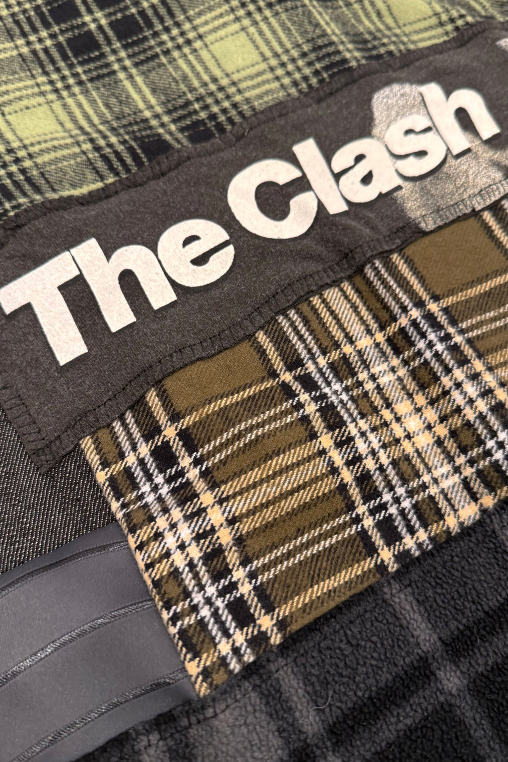 The Clash Punk Grunge Patchwork Handmade Custom Reworked Hoodie | XL | 1 of 1 Streetwear | Cut & Sew