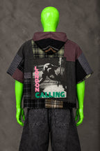 The Clash Punk Grunge Patchwork Handmade Custom Reworked Hoodie | XL | 1 of 1 Streetwear | Cut & Sew