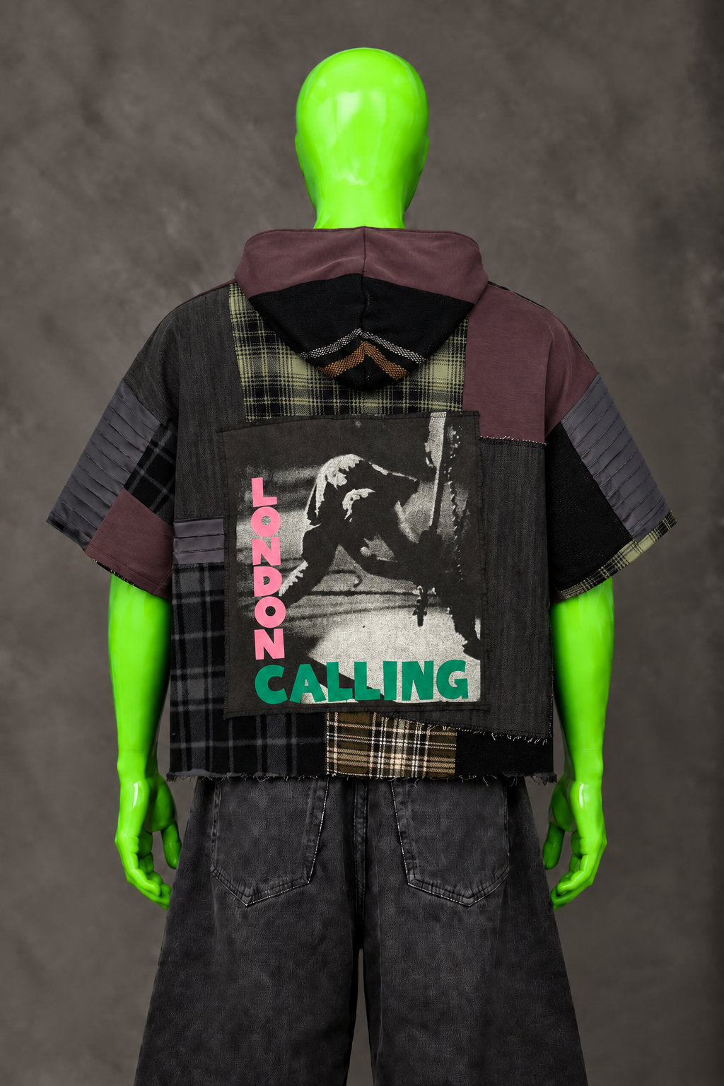 The Clash Punk Grunge Patchwork Handmade Custom Reworked Hoodie | XL | 1 of 1 Streetwear | Cut & Sew