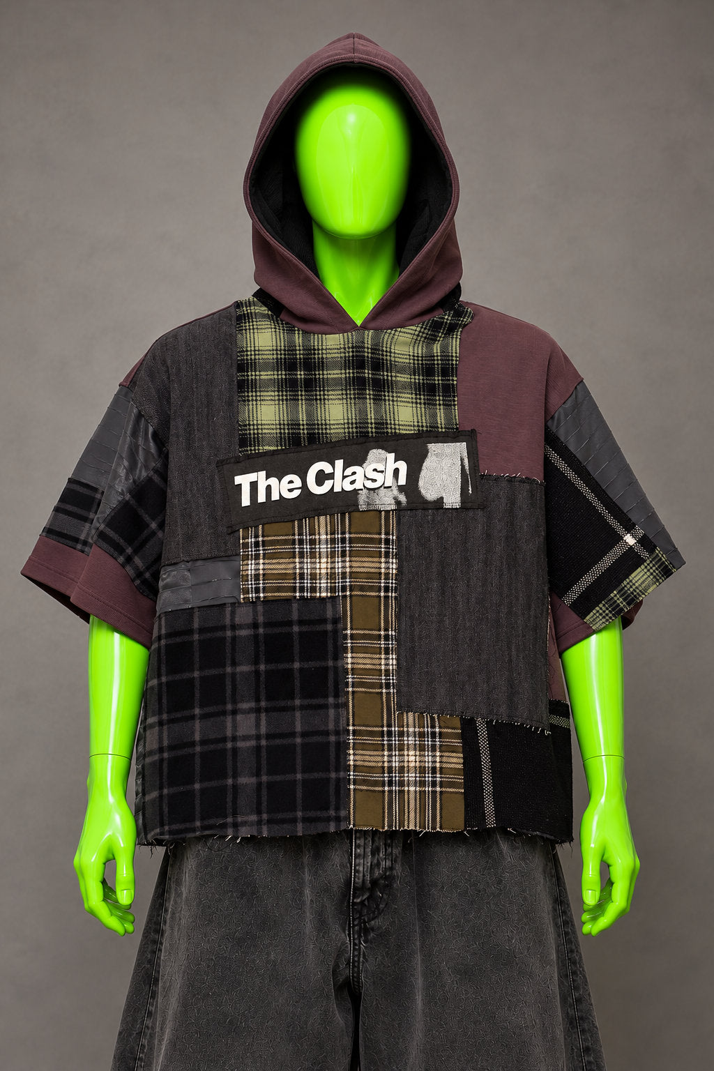 The Clash Punk Grunge Patchwork Handmade Custom Reworked Hoodie | XL | 1 of 1 Streetwear | Cut & Sew