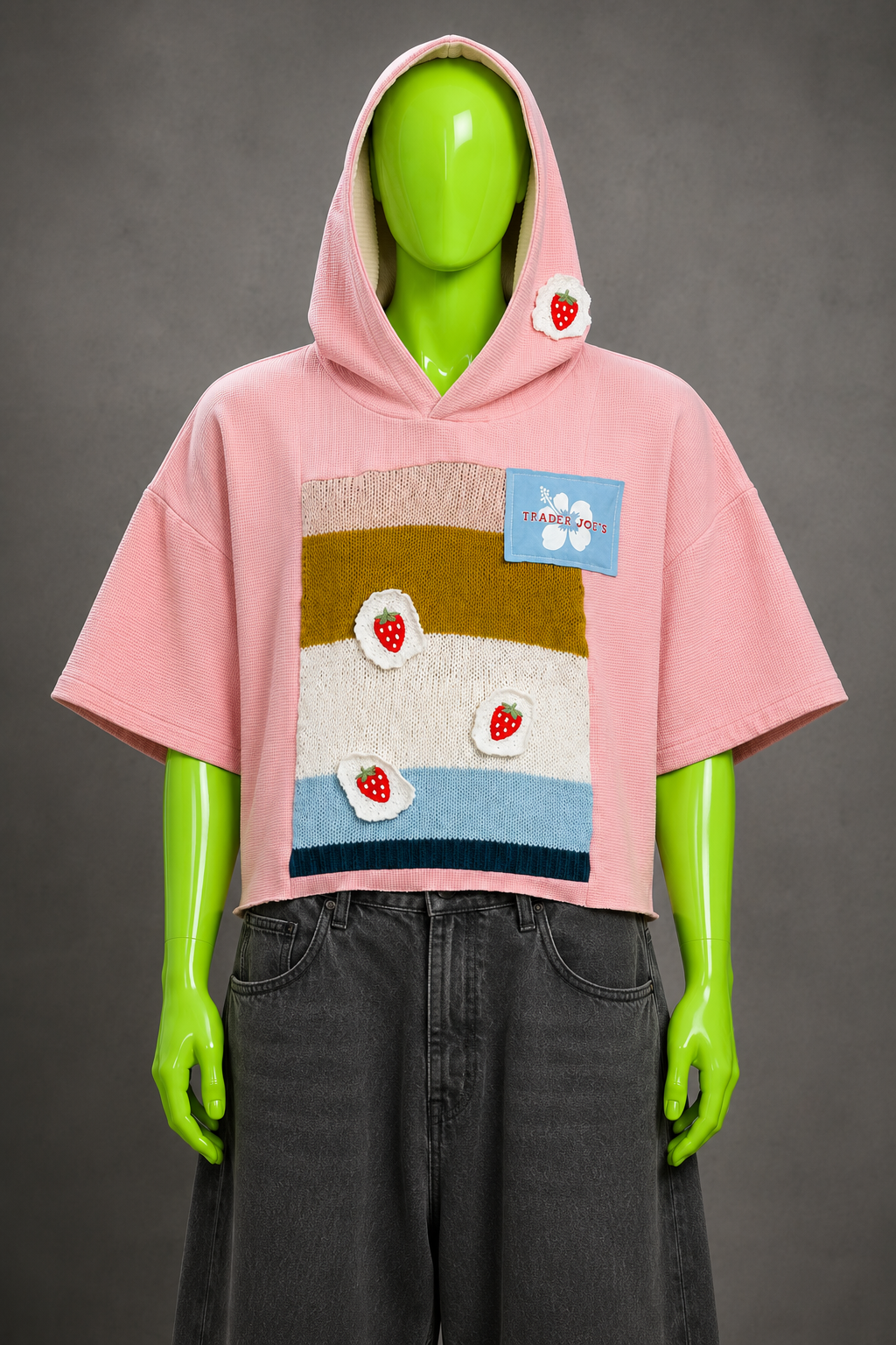 Trader Joe's Oversized Hoodie – Cottage Core Streetwear |  Patchwork | Unisex