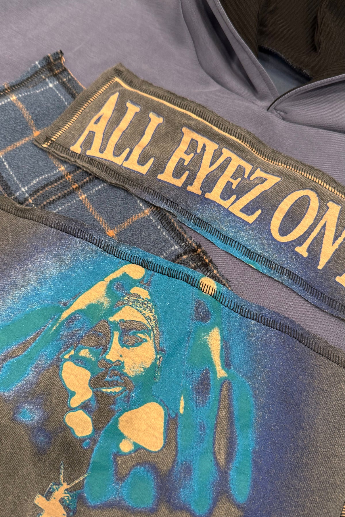 All Eyez On Me 2Pac Tupac Shakur Hip Hop Handmade Custom Reworked Hoodie | XL | 1 of 1 Streetwear | Cut & Sew