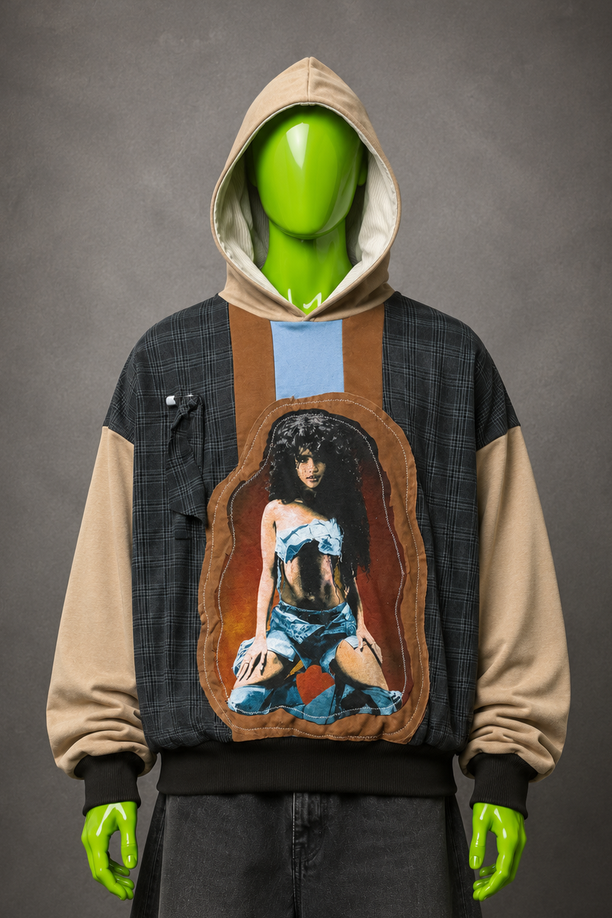 Tyla Oversized Patchwork Hoodie – Y2K Vintage Streetwear | 2000s Aesthetic