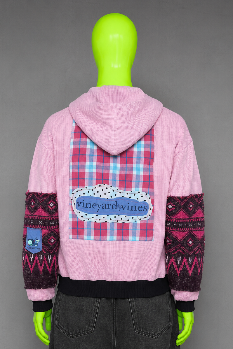 Vineyard Vines Patchwork Hoodie – Y2K Aesthetic | Reworked Preppy Streetwear