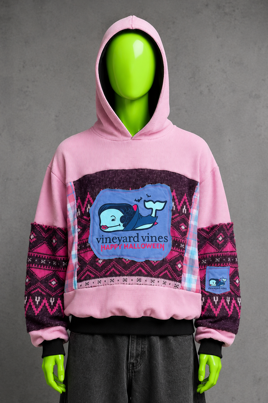 Vineyard Vines Patchwork Hoodie – Y2K Aesthetic | Reworked Preppy Streetwear