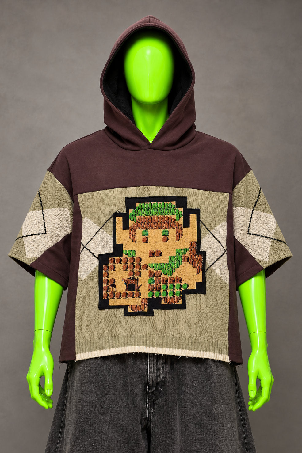 Zelda Link 8 Bit Video Game Handmade Custom Reworked Hoodie | XL | 1 of 1 Streetwear | Cut & Sew
