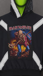 Iron Maiden Wings Distressed Hoodie – Metal Aesthetic | Reworked Streetwear Fit