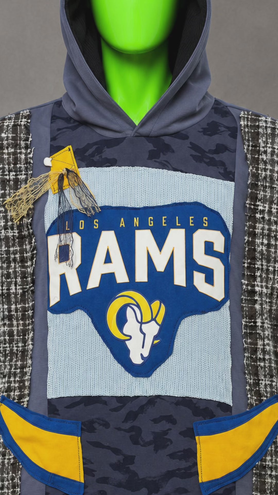LA Rams Football Streetwear Handmade Custom Reworked Hoodie | XL | 1 of 1 Streetwear | Cut & Sew