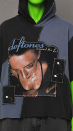 Deftones Patchwork Upcycled Hoodie – Metal Streetwear | Distressed Y2K Alt